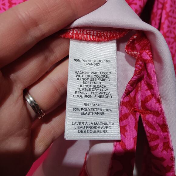 Vineyard Vines Women's Sz XXS Printed Sankaty Boatneck Tee Tile Lighthouse Pink - Picture 5 of 7